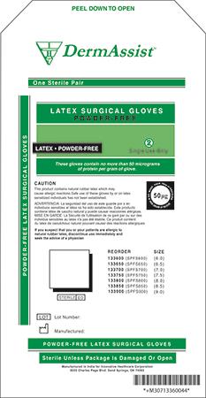 DermAssist Latex Surgical Gloves 6 Natural 50/Bx thumbnail 4
