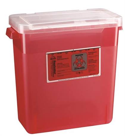 Sentinel Sharps Container 3gal Translucent Beige 13-7/8x6-7/8x13-1/2 Plstc 12/Ca thumbnail 4