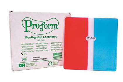Pro-Form Red/White/Black Mouthguard Tri-Color Laminates Pack of 12 thumbnail 4