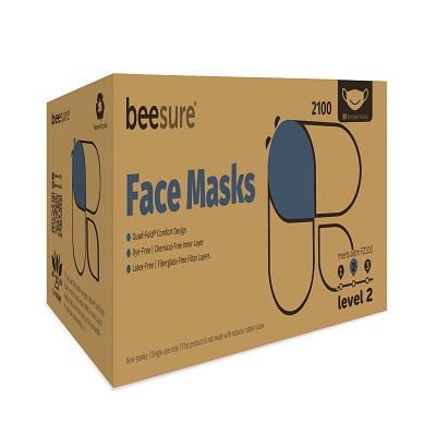 BeeSure Mask ASTM Level 2 Blue 50/Bx thumbnail 8