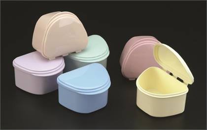 Plasdent - Denture Box - White 12/Bx. Plastic with Hinged Lid, 4"W x 3"L x 2"H, 200BTH-1 product image