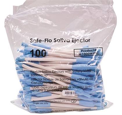Safe-Flo Disposable Saliva Ejectors, with One-Way Valves, Plastic, Latex-Free, White, 100/Pk, M1000WHBU thumbnail 15