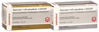 Septocaine 4% Articaine w/EPI 1:100M (50) product image
