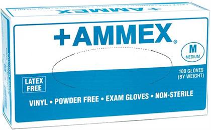 Ammex Vinyl Gloves X-Large Disposable Exam Grade Clear Powder Free Smooth Polymer Coated 100/bx 10bx/cs (US Sales Only) product image