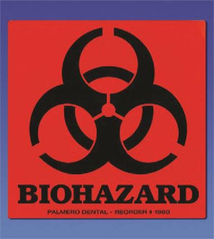 Universal Biohazard Warning Label, 3" x 3", Black on Red, 100/Roll, 1960 thumbnail 11