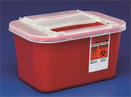 Sharps-A-Gator 1gal Red Sharps w/Clear Lid product image