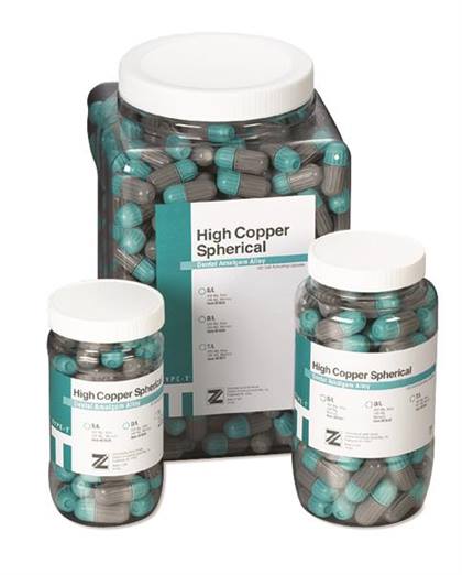 Zenith T-Type Spherical Amalgam Alloy Triple-Spill Capsules Fast Set Jar of 50 product image