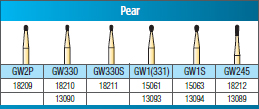 Great White Gold Series Carbide Burs, FG, Pear, # 1, 10/Pk, 15061 thumbnail 14