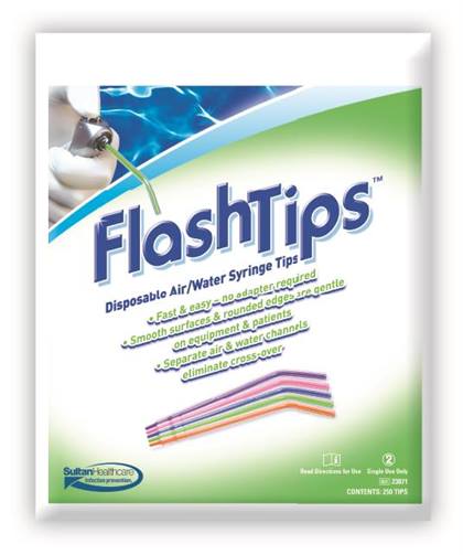 FlashTips Air/Water Syringe Tips, Assorted Colors, 250/Pk, 23071 product image