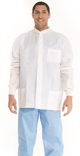 Universal Precaution White Lab Jacket Medium Latex-Free Non-Fluid Resistant Case of 25 thumbnail 4