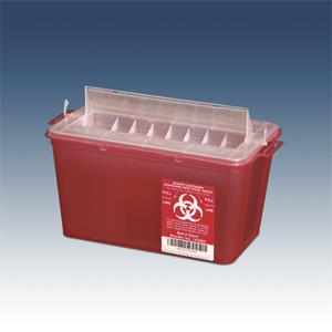 Plasti Horizontal Entry Sharps Container Red 4qt product image