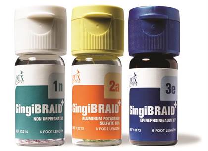 GingiBraid+ Retraction Cord, Non-impregnated, # 1, Small, White with Purple, 1/Pk, 13214 product image