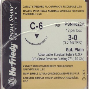 Suture Plain Gut C-6 Needle 3-0 Box of 12 thumbnail 13