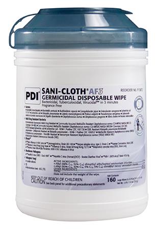 Sani-Cloth AF3 Wipes, Large 6" x 6.75" (160) product image
