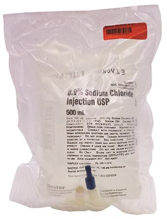 SODIUM CHLORIDE 0.9% INJECTION BG 500ML product image