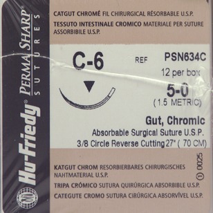 Perma Sharp Suture 5-0 Gut Chromic 27 C-6 3/8 Circle 12/Box, PSN634C thumbnail 14