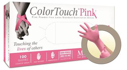 -Color Touch Pink MED Latex PF Gloves (100) product image
