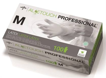 Medline Aloetouch Professional PF Latex Gloves X-Small 100/Box MDS198153 product image