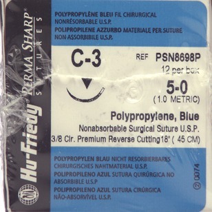 Perma Sharp Suture 5-0 18" Polypropylene Monofilament C-3 Blue 12/Bx thumbnail 10