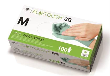AloeTouch 3G Vinyl Exam Gloves X-Small Green Non-Sterile thumbnail 4