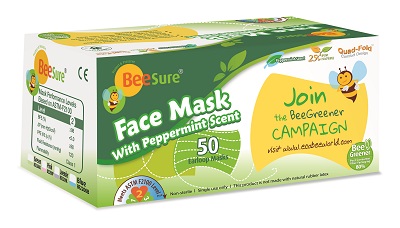 -BeeSure Lev 2 Earloop Mask Mint Pink (50) product image