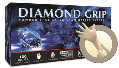 MICROFLEX Diamond Grip Latex Exam Gloves X-Large Natural Non-Sterile 100/Bx thumbnail 13