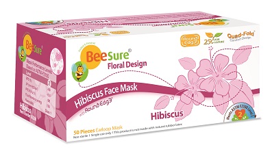 BeeSure Earloop Masks Hibiscus Floral Pink 50/Bx ASTM Level 3, BE2300 thumbnail 17