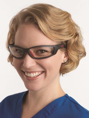 Hager Sports Pro Anti-Fog Protective Eyewear with Clear Lens and Grey/Red Hard Coat Frame thumbnail 2