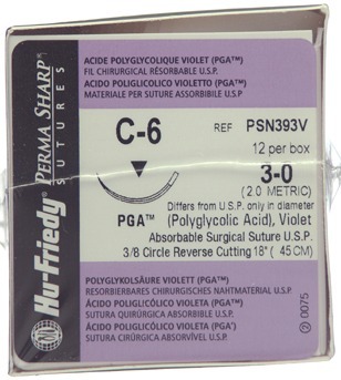 Perma Sharp Suture 3-0 PGA Violet 18 C-6 3/8 Circle 12/Box, PSN393V thumbnail 14