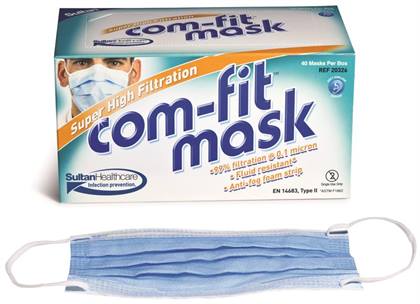 Com-Fit Super High Filtration Masks Tie-On Blue 40/Box thumbnail 5