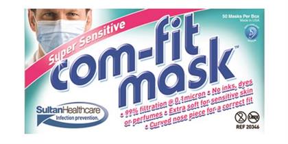 Com-Fit Earloop Super Sensitive Masks, White, 50/Box, 20346 thumbnail 13
