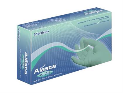 Alasta Aloe Nitrile Exam Gloves Large Green Non-Sterile thumbnail 15