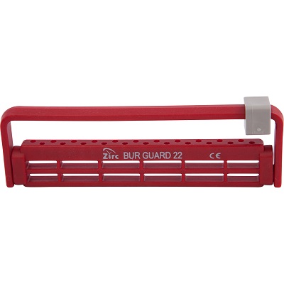 Steri-Bur Guard Bur Block Antimicrobial Microban 22 Hole Red Detachable Lid Ea product image