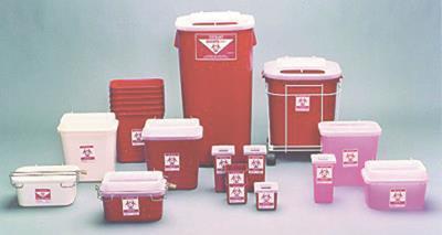Sharps Container 3gal Red/Black 12x9x11" Large Opening Locking Cap Plypro Ea thumbnail 3