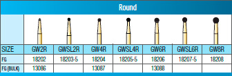 Great White Gold Series Carbide Burs, FGSL, Round, # 6R, 5/Pk, 18207-5 thumbnail 14