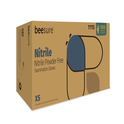 BeeSure Nitrile Exam Gloves X-Small Light Blue Non-Sterile thumbnail 12