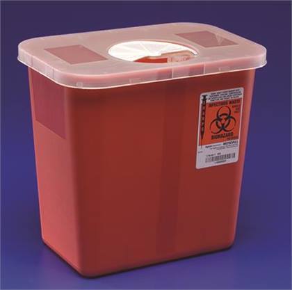 Sharps 3gal Red w/Hinged Rotor Lid 13.75x6x13.75 product image