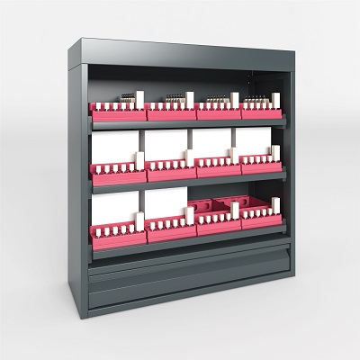 -CAD/CAM Block Locker, Large w/Neon Blue Organizers product image