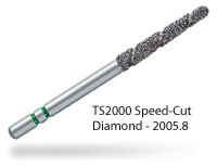 Two Striper TS2000 Spiral Cut Diamond Burs, FG, Round-End Taper, 2005.8, 1.8 mm, Coarse, Green, 5/Pk, 2000058 thumbnail 12
