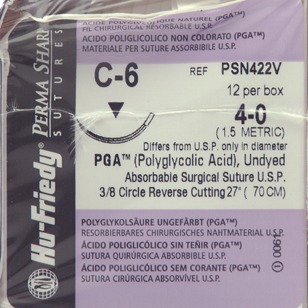 Perma Sharp Suture, Undyed Braided PGA, Absorbable, C-6, 4-0, 27", 12/Pk, PSN422V thumbnail 14