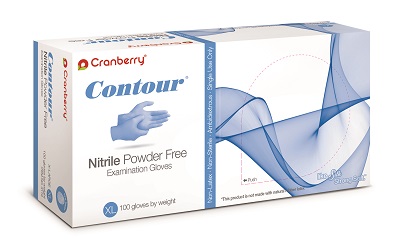 Contour Nitrile Exam Gloves X-Large Blue Non-Sterile product image